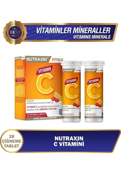 Nutraxin Vitamin C 28 Çiğneme Tableti