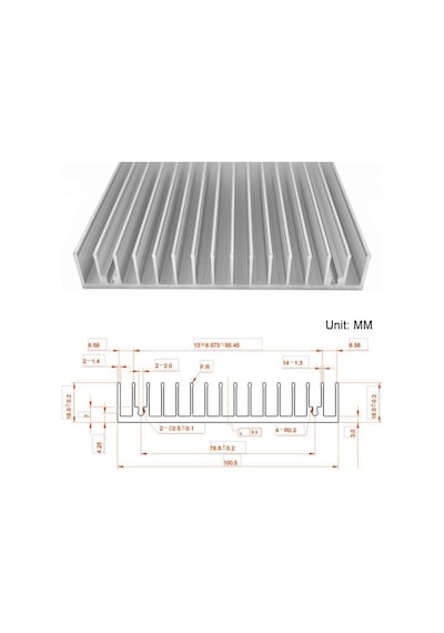 10cm X 10cm X 1.8cm Alüminyum Metal Soğutucu Blok Radyatör Peltier Isı Düşürücü Amfi Led Entegre