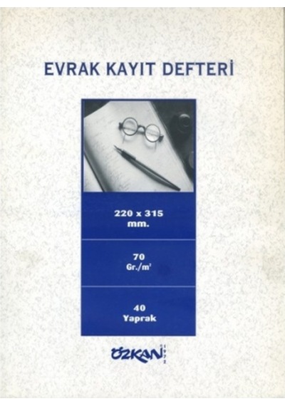 Özkan Evrak Kayıt Defteri 40 Yp. 22X32