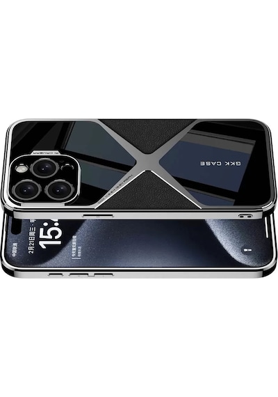 Apple Uyumlu iPhone 15 Pro Kılıf Ultra İnce Kamera Korumalı Pc + Deri Arka Yüzey Redclick X-pro Kapak - Siyah