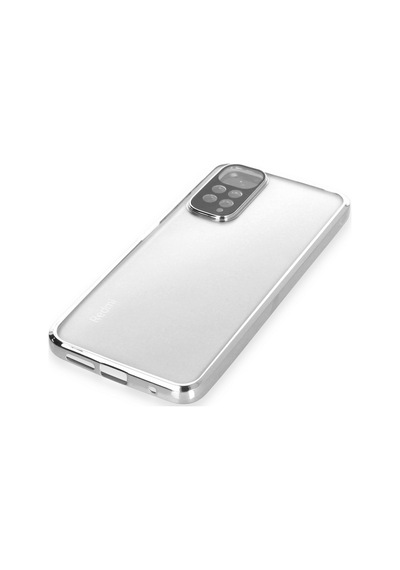 Xiaomi Redmi Note 11 Uyumlu Kılıf Lensli Silikon - Gümüş
