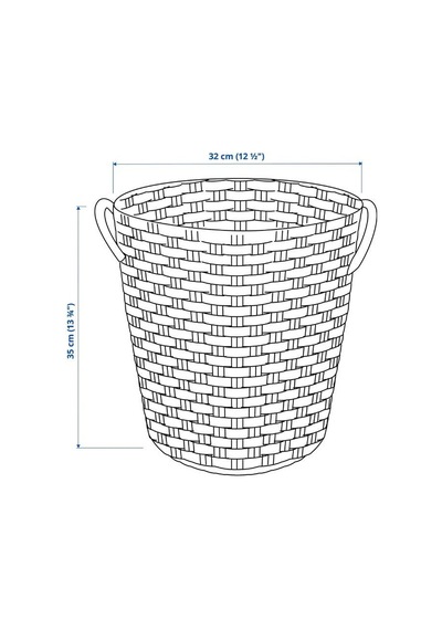 Ikea Vaxthus El Yapımı Rattan Saklama Sepeti 35 X 32 Cm Bej