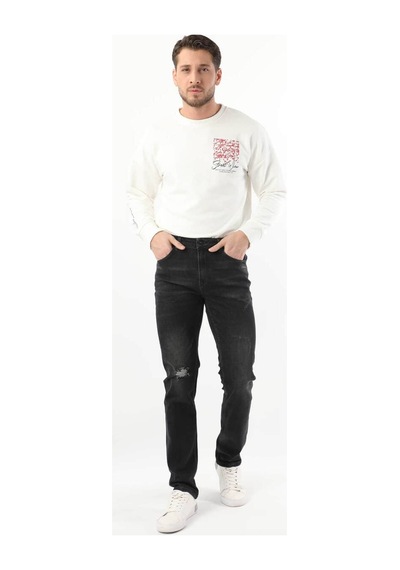Banny Jeans Erkek Dizi Yırtık Jean Pantolon Siyah 28