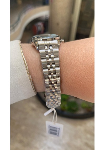 Ferro Quartz Çelik Gri Turkuaz Kadran 30 Mm Kadın Kol Saati Gümüş