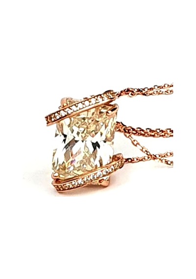 Sky Diamond Taşlı Gümüş Rose Kolye (474423193)