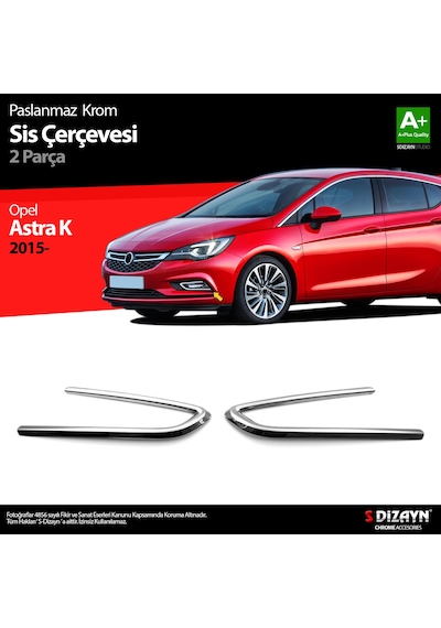 S-dizayn Opel Astra K Hb Krom Sis Farı Çerçevesi 2 Prç 2015-2022