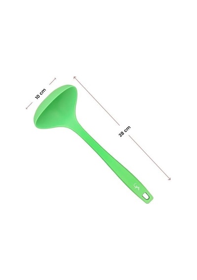 Lurch - Platin Silikon Çorba Kepçesi 28 Cm Yeşil - Yanmaz, Yapışmaz, Bükülmez, Çizmez, Tat Ve Koku Bırakmaz - 240092