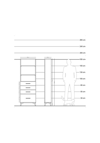 Arges Dolap 3 Raflı 4 Çekmeceli 60x30x182 Aytaşı-aytaşı Aytaşı