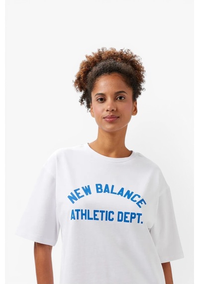 New Balance Nb Lifestyle Men Tshirt Erkek Beyaz T-shirt - Mnt1519