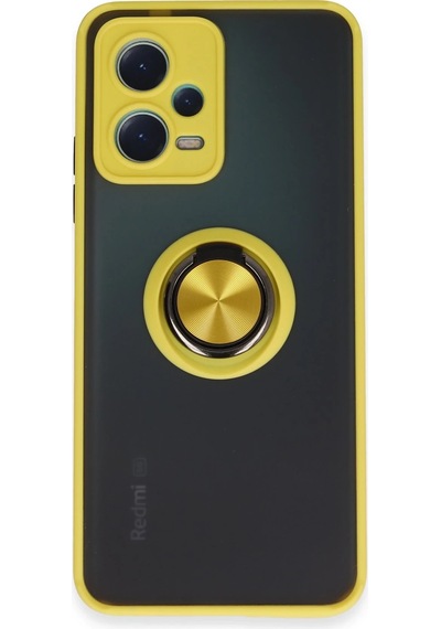 Uryport Xiaomi Redmi Note 12 5g Kılıf Montreal Yüzüklü Silikon Kapak - Sarı