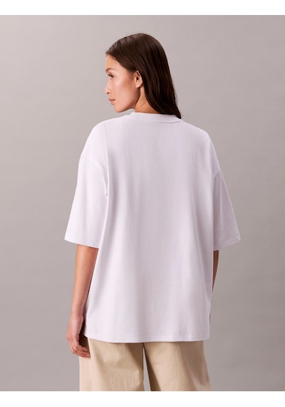 Calvin Klein Kısa Kollu Oversize Ck Ny Kadın Beyaz T-shirt Lv047e232g-yaa Beyaz
