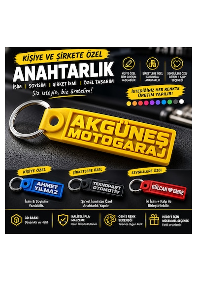 Kişiye Özel 3d Baskı Anahtarlık İsim Soyisim Şirket Logosu Ve İsme Özel Anahtarlık Sevgililere Özel İki İsimli Anahtarlık Çok Renkli