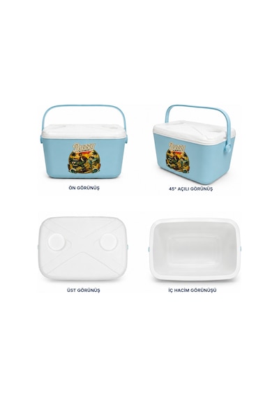15 Lt Buzzy Retro Buzluk Termos 1177 Cooler Box -386 Açık Mavi