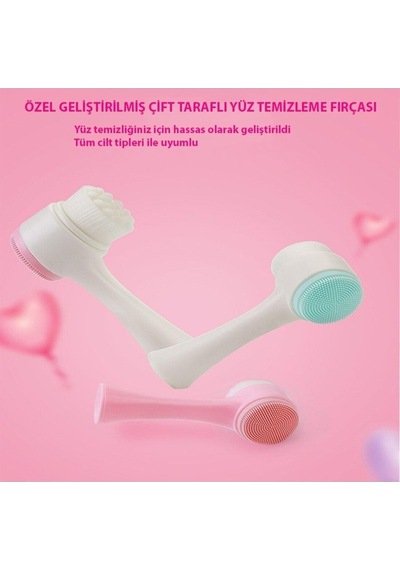 Yüz Temizleme Fırçası Çift Taraflı Beyaz