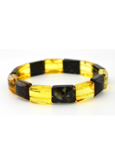 Kehribar Bileklik Fosilli Roleks Özel Tasarım Ambergold Blk23-56 Çok Renkli