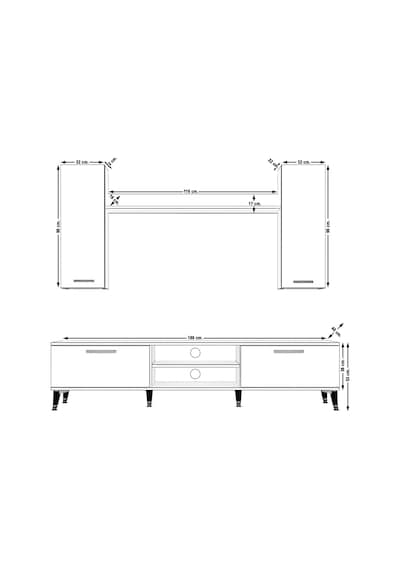 Decoraktiv Eko 7 Mdf Dvd Silver Tv Ünitesi Tv Sehpası Pera - Siyah