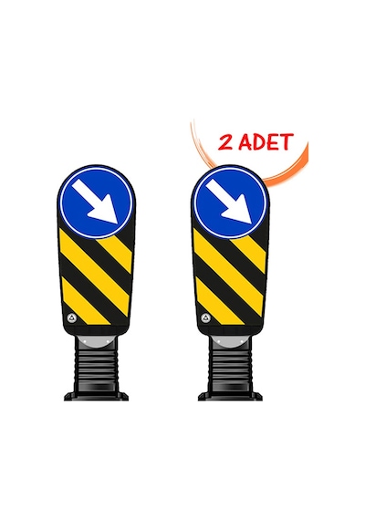 Refüj Başı Nedir Esnek Refüj Başı Tabelası Plastik Refüj Başı Levhası 100 Cm Evelux Ø300mm 2 Adet