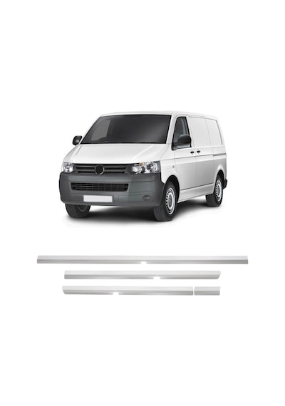 Volkswagen Transporter T5 2003-2015 Uyumlu Krom Yan Kapı Çıtası 5 Parça Paslanmaz Çelik