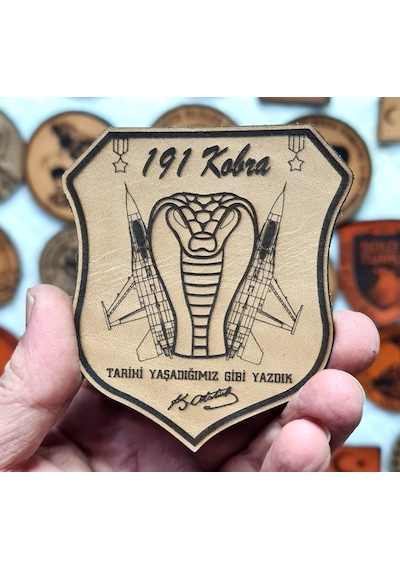 191 Filo Tarihi Yaşadığımız Gibi Yazdık Deri Peç - Arma - Askeri Patch Çok Renkli