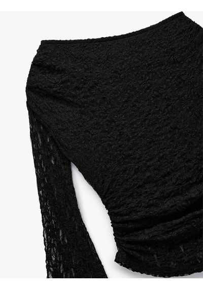 Koton Asimetrik Yaka Uzun İspanyol Kollu Slim Fit Drapeli Dantel Tişört Siyah 6wal10479ık Siyah Koton Asimetrik Yaka Uzun İspanyol Kollu Slim Fit Drapeli Dantel Tişört Siyah 6wal10479ık Siyah