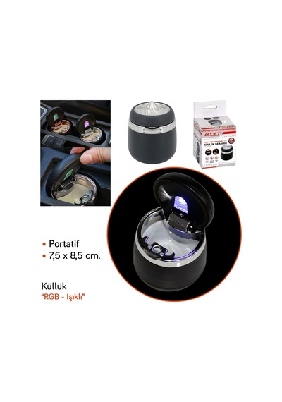 Carub Küllük Portatif Lüx Işıklı Seramik Siyah-silver Br2944644