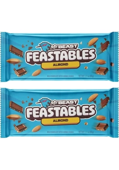 Feastables Mr Beast Almond Badem Parçacıklı Sütlü Çikolata 60 Gr X 2 Adet