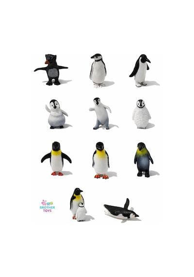 12'li Kaliteli Mini Et Dolgulu Penguen Figür Oyuncaklar 5 Cm.