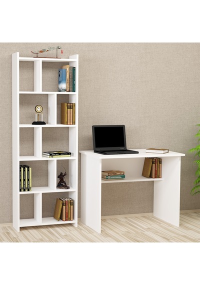 Kalenderdekor1 Kalender Dekor Ellen Snow 90 Cm Çalışma Masası Takımı Beyaz