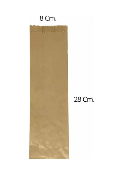 Kraft Baget Dürüm Şemua Kese Kağıdı 5 KG 1300'lü 8 x 28 CM