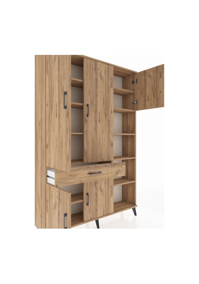 Arges Dolap 10 Raflı Tek Çekmeceli 5 Kapaklı 132x30x195 Çam-çam/çam Atlas Çam/atlas Çam Arges Dolap 10 Raflı Tek Çekmeceli 5 Kapaklı 132x30x195 Çam-çam/çam Atlas Çam/atlas Çam