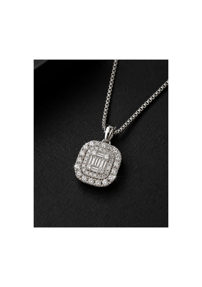 14 Ayar Altın 0,11 Ct Pırlanta Baget Model Kolye 1,87 Gr