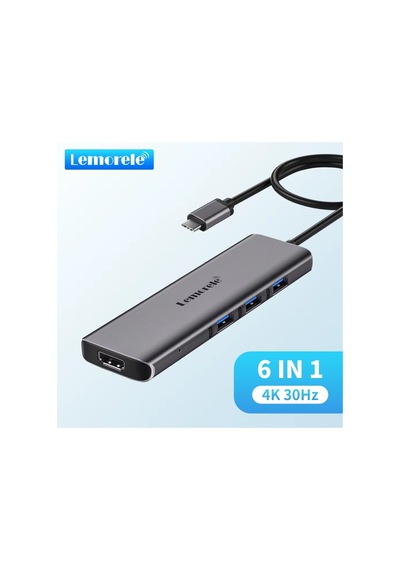 Lemorele Tc73 Plus, 6-in-1 Apple Macbook Uyumlu M1 M2 M3 Çift Ekran Destekli Hub - 2x Hdmı A-b-c Genişletme Dock Station