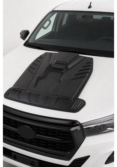 Toyota Hilux 2019 Ve Sonrası Uyumlu Ön Kaput Scoop 1 Parça Abs Mat Siyah