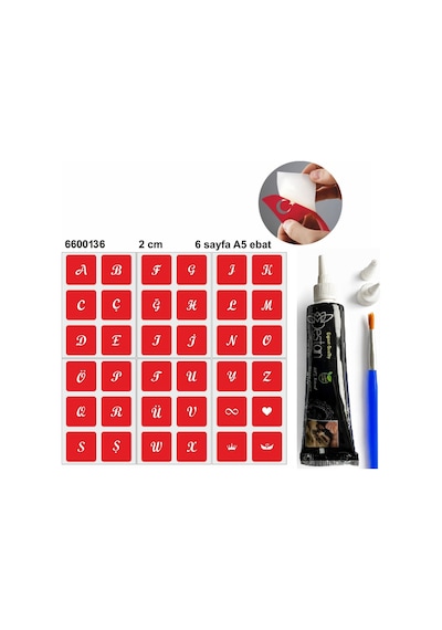 Hint Kınası Ve Şablonla Geçici Dövme Yapma Seti Set 1