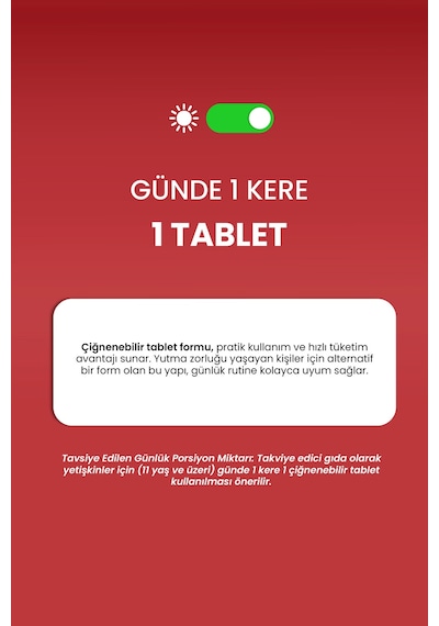 Erbatab Vitamin B12 Folik Asit B9 Takviye Edici Gıda 30 Çiğneme Tablet