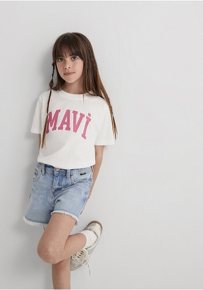 Mavi - Mavi Logo Baskılı Beyaz Tişört 7610109-70057 Beyaz