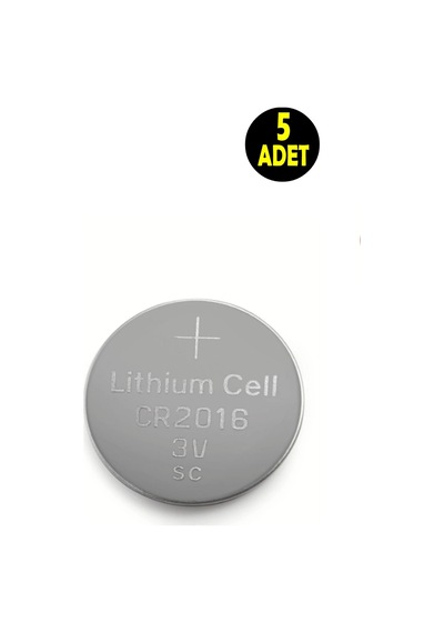 5 Adet 3 Volt Cr2016 Lityum Para Pil Dl2016 Cr 2016 Bios-kepenk-kumanda Terazi Düğme Lithum Pili