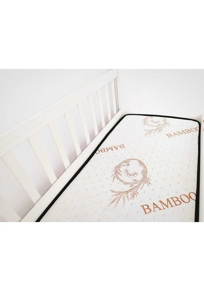 Kapitoneli 70x130x10 Soft Bamboo Bebek Yatağı Bmb-010 Beyaz