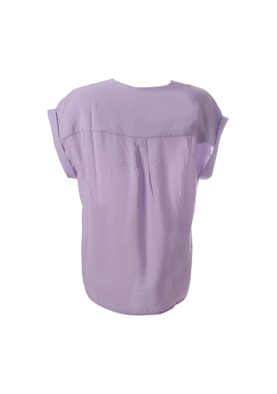 Canel Minimalist V Yaka Kısa Kol Oversize Kadın Bluz Lila Canel Minimalist V Yaka Kısa Kol Oversize Kadın Bluz Lila