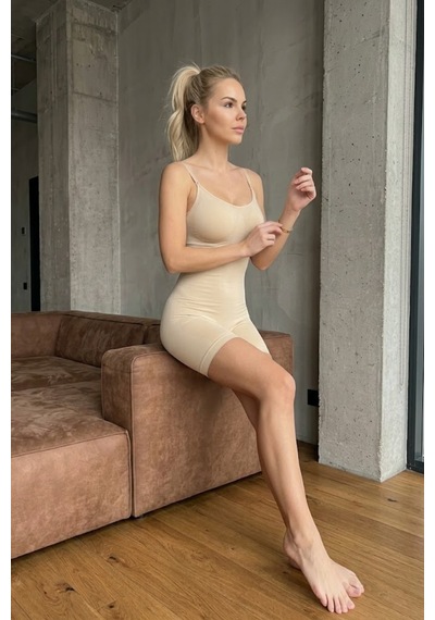 Fit Women Kadın Ten Rengi Tam Boy Body