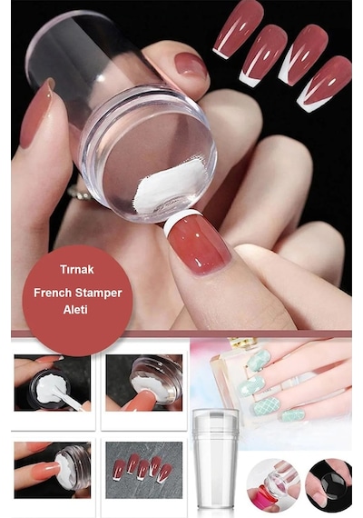 Tırnak Oje Süs Aparatı Damgası French Nail Stamper