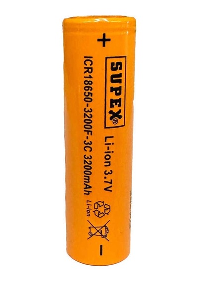 Supex Icr18650 3.7v 3200mah Li-ion Şarjlı Pil 3c Deşarj Akımı Başsız