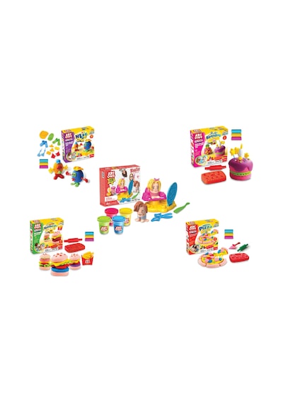 Kuaför Oyun Hamuru 224 Gr + İnsan Figürü + Hamburger + Pizza + D