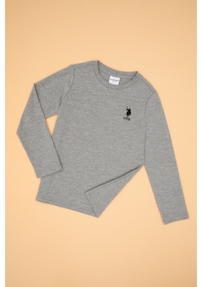 U.S. Polo Assn. Erkek Çocuk Gri Melanj Basic Bisiklet Yaka Sweatshirt 50314002-VR086