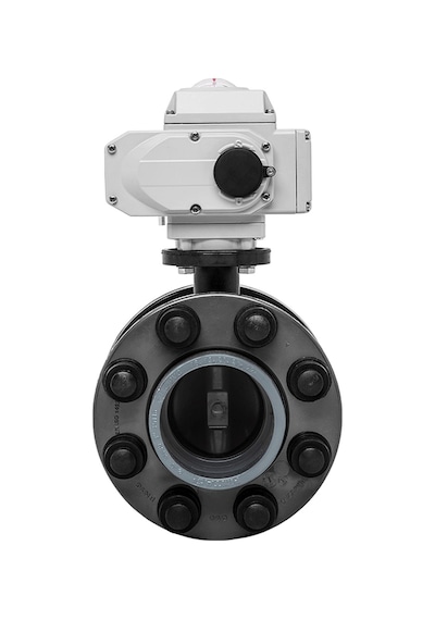 Unox Ø63 220v Ac Elektrik Aktüatörlü U-pvc Takım Kelebek Vana Asit İçin