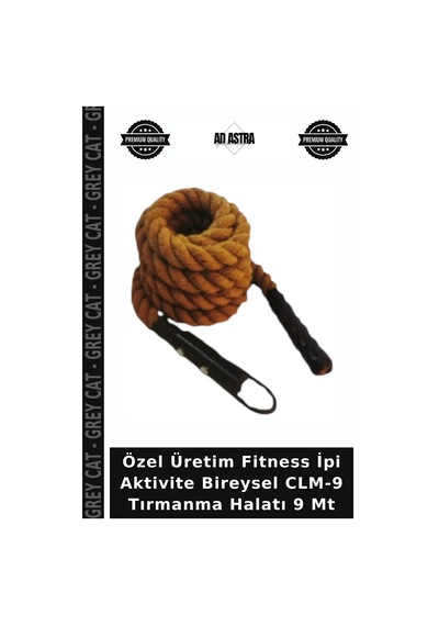 Özel Üretim Fitness İpi Aktivite Bireysel Clm-9 Tırmanma Halatı 9 Mt Çok Renkli