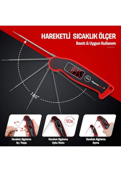 ThermoPro TP19 Su Geçirmez Katlanabilir Gıda Pişirme Termometresi - T07596
