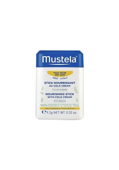 Mustela Cold Cream Ve Organik Balmumu İçeren, Kuru Dudaklar Ve Yanaklar İçin Besleyici Stick 9,2 Gr