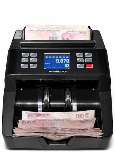 Sesli Karışık Para Sayma Makinesi Mıx 70+ Siyah Tl - Euro Karışık Sayım, Dolar Adet Sayım