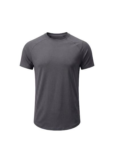 Genius Store 2'li Paket Erkek Spor Tişört Pamuklu Esnek Günlük Kullanıma Uygun Premium Rahat Kalıpt-shirt Siyah-füme